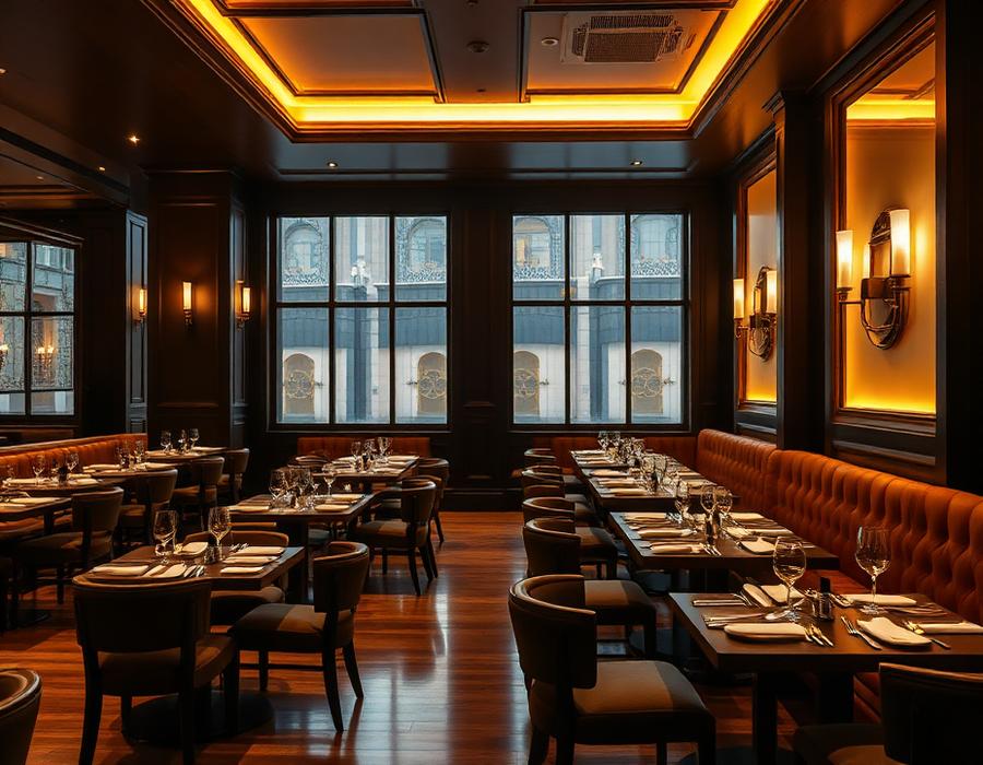 Elegant restaurant interior in Dubai